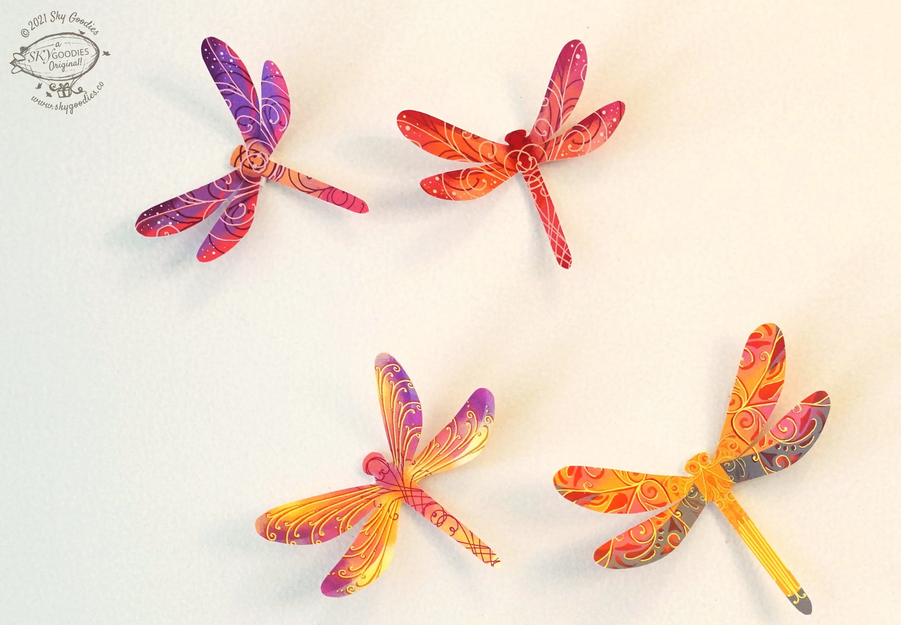 3 packs of 24 Decorative Paper Dragonflies = 72 Dragonflies - Image 7