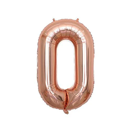 32 Inch Solid 0 Number Rosegold Foil Balloon