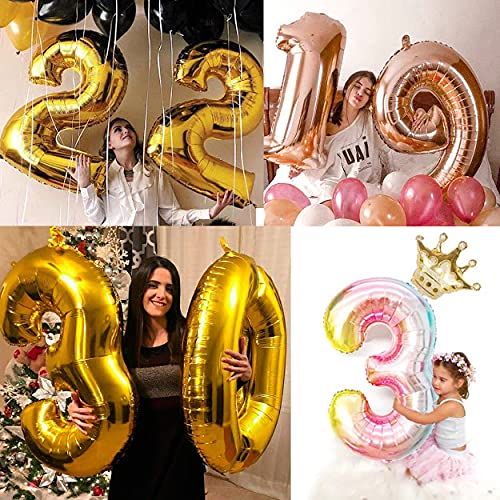 32 Inch Solid 22 Number Gold Foil Balloon - Image 2