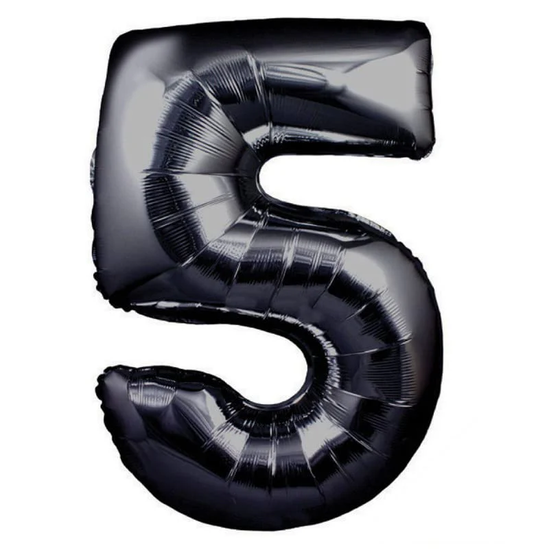 32 Inch Solid 35 Number Black Foil Balloon - Image 3