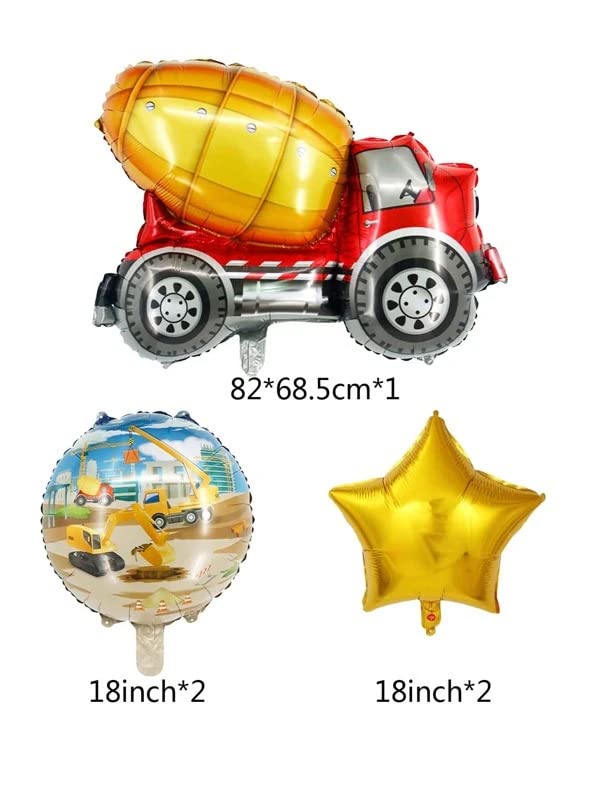 32 Inch Yellow Mixer Machine Vehicle Foil Balloon Set (Pack of 5) - Image 2