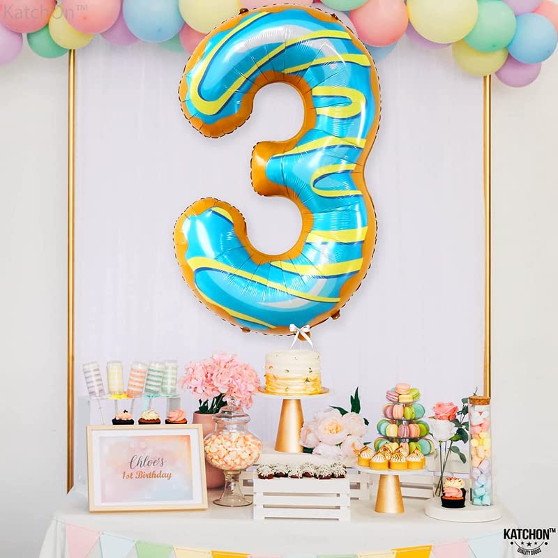 34'' Inch Donut Shape Number 3 Foil Balloon - Image 4