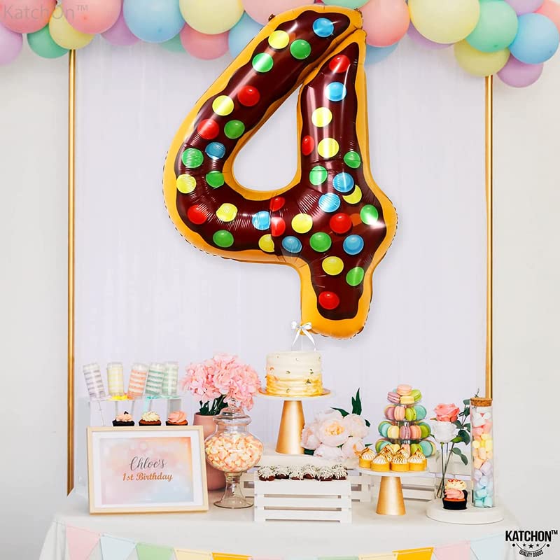 34'' Inch Donut Shape Number 4 Foil Balloon - Image 4