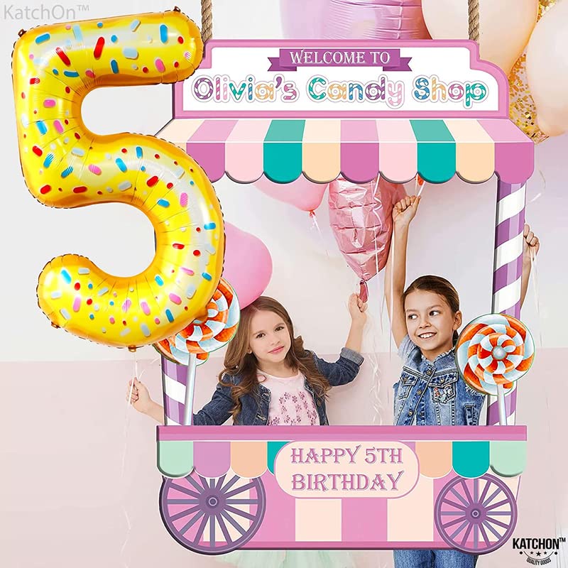 34'' Inch Donut Shape Number 5 Foil Balloon - Image 4