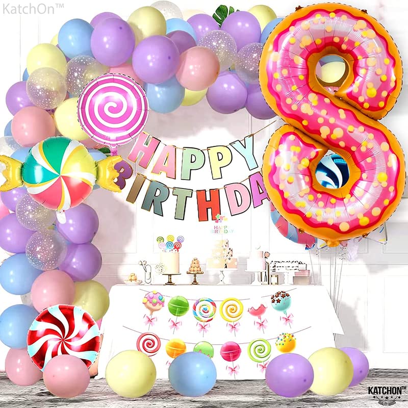 34'' Inch Donut Shape Number 8 Foil Balloon - Image 3
