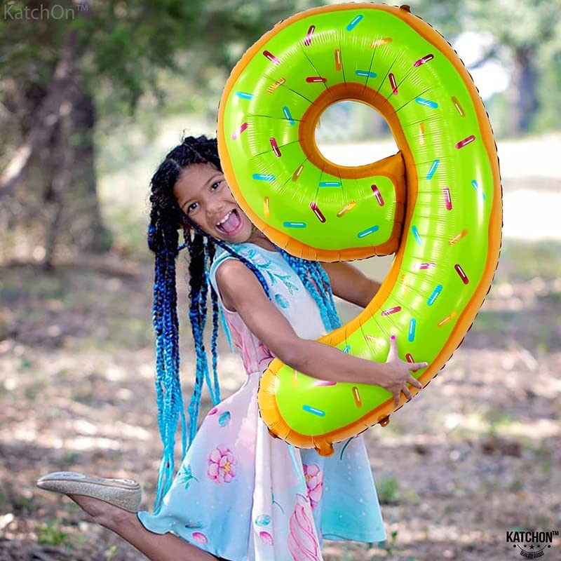 34'' Inch Donut Shape Number 9 Foil Balloon - Image 2