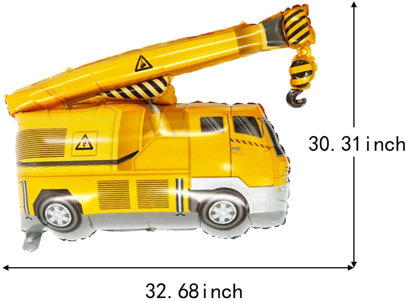 34 Inch Yellow Crane Vehicle Foil Balloon Set (Pack of 5) - Image 3