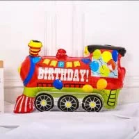 37 Inch Happy Birthday Colorful Train Shaped Foil Balloon (Pack of 1) - Image 5