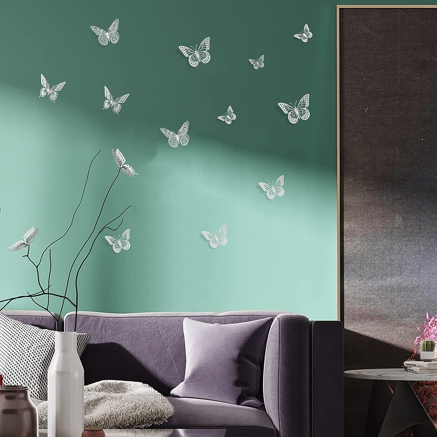 3D Silver Butterfly Stickers - Image 5