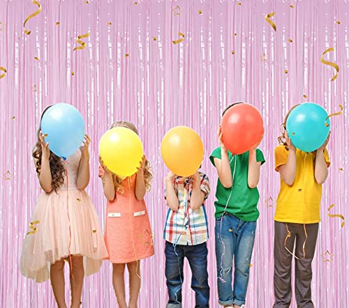 3ft x 6ft Metalic Fringe Foil Curtain With Gold And Baby Pink (Pack of 2) - Image 4