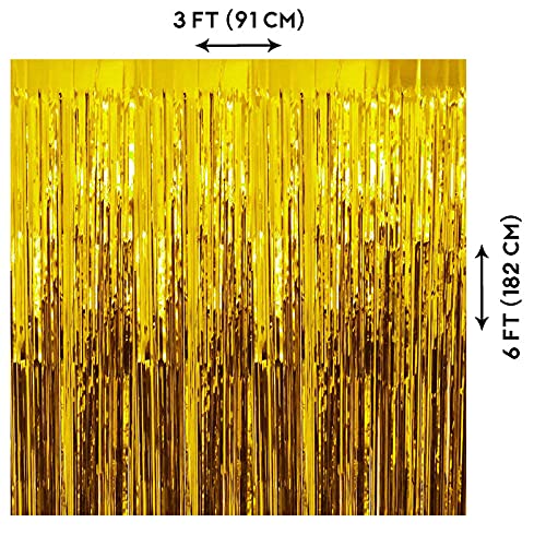 3ft x 6ft Metalic Fringe Foil Curtain With Gold And Black Color (Pack of 2) - Image 6