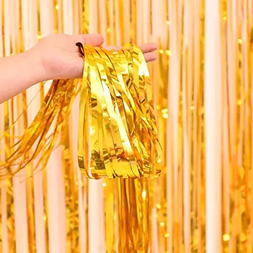 3ft x 6ft Metalic Fringe Foil Curtain With Gold And Red Color (Pack of 2) - Image 3