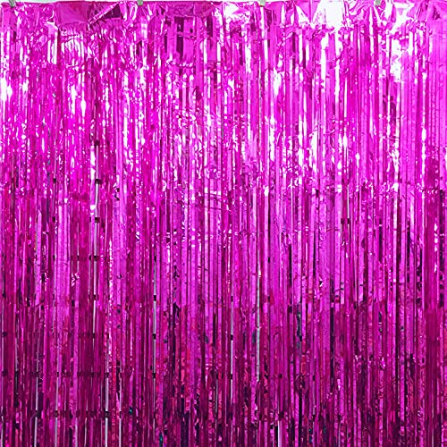 3ft x 6ft Metalic Fringe Foil Curtain With Pink And Black Color (Pack of 2) - Image 4