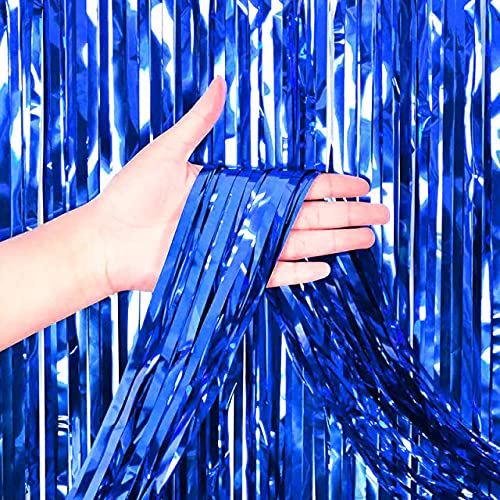 3ft x 6ft Metalic Fringe Foil Curtain With Red And Blue Color (Pack of 2) - Image 2