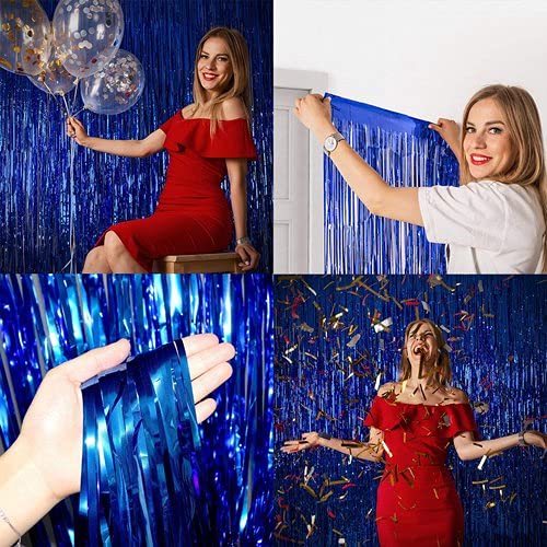 3ft x 6ft Metalic Fringe Foil Curtain With Red And Blue Color (Pack of 2) - Image 3