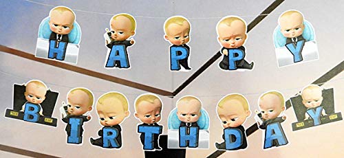 4 Inch X 6 Inch Multicolor Boss Baby Happy Birthday Banner (Pack of 13) - Image 2