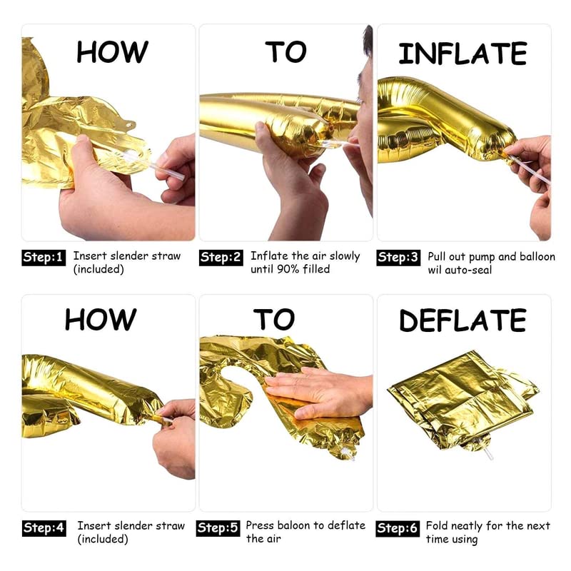 40 Inch Solid 0 Number Gold Foil Balloon - Image 3