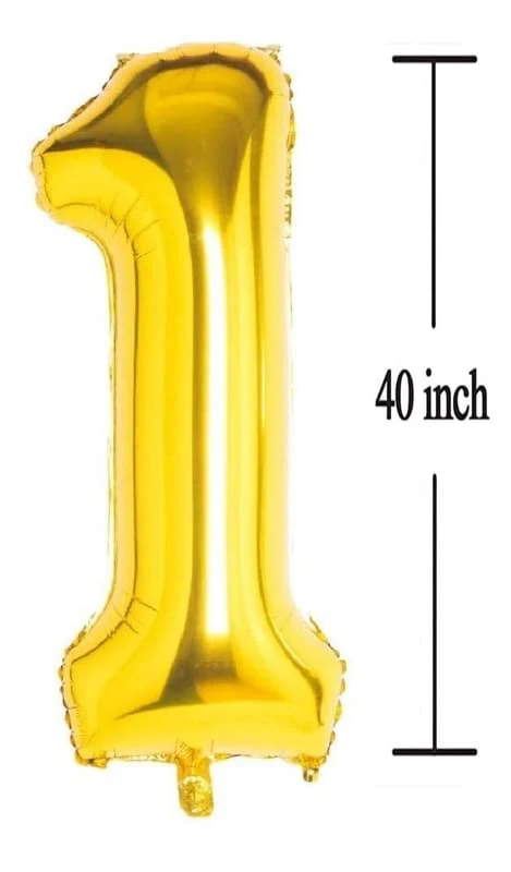 40 Inch Solid 1 Number Gold Foil Balloon - Image 2