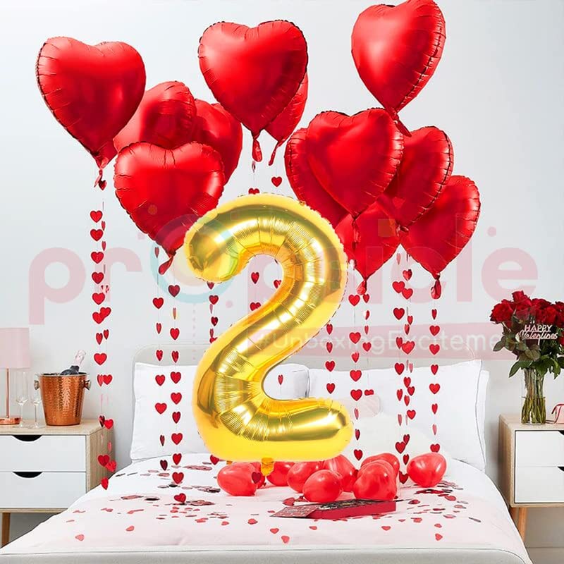 40 Inch Solid  2 Number Gold Foil Balloon - Image 3