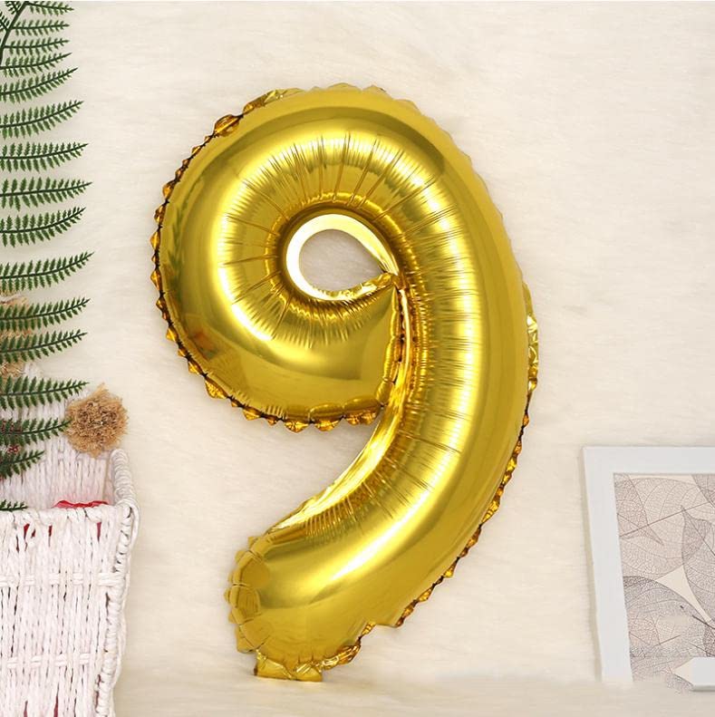 40 Inch Solid  9 Number Gold Foil Balloon - Image 2