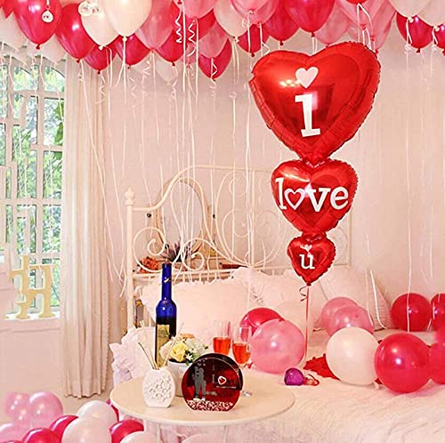 40 Inch Tall Red Heart Shape I Love You Foil Balloon (Pack of 3) - Image 3
