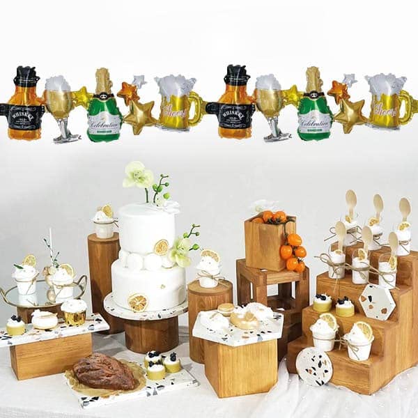 40 Inch Whiskey Beer Liquor Bottle And Glass Star Balloon Garland Air Filled Foil Balloon - Image 5