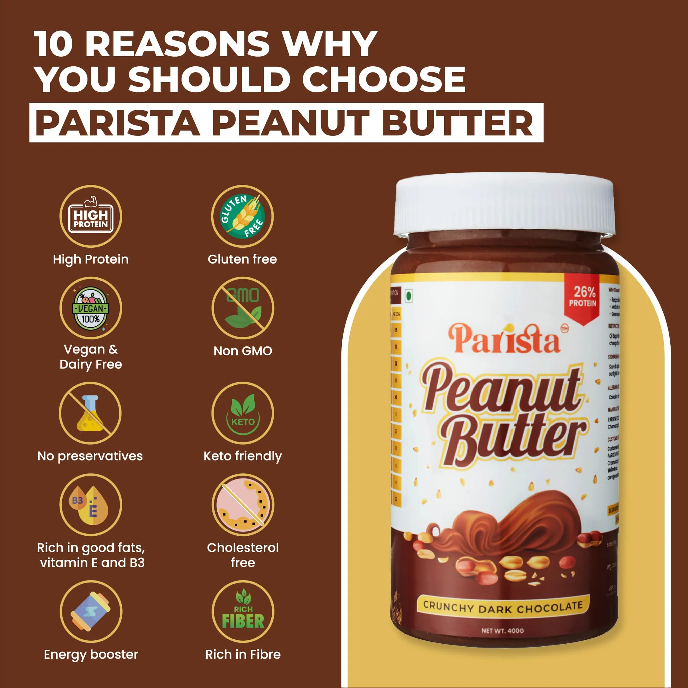 400G Crunchy Dark Chocolate Peanut Butter - Image 4