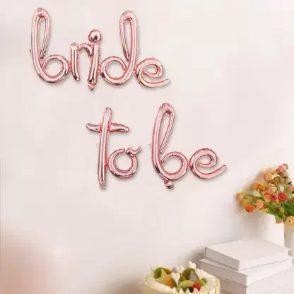 42 Inch 'Bride To Be' Cursive Letter Foil Balloon (Rosegold)(Pack of 1) - Image 2