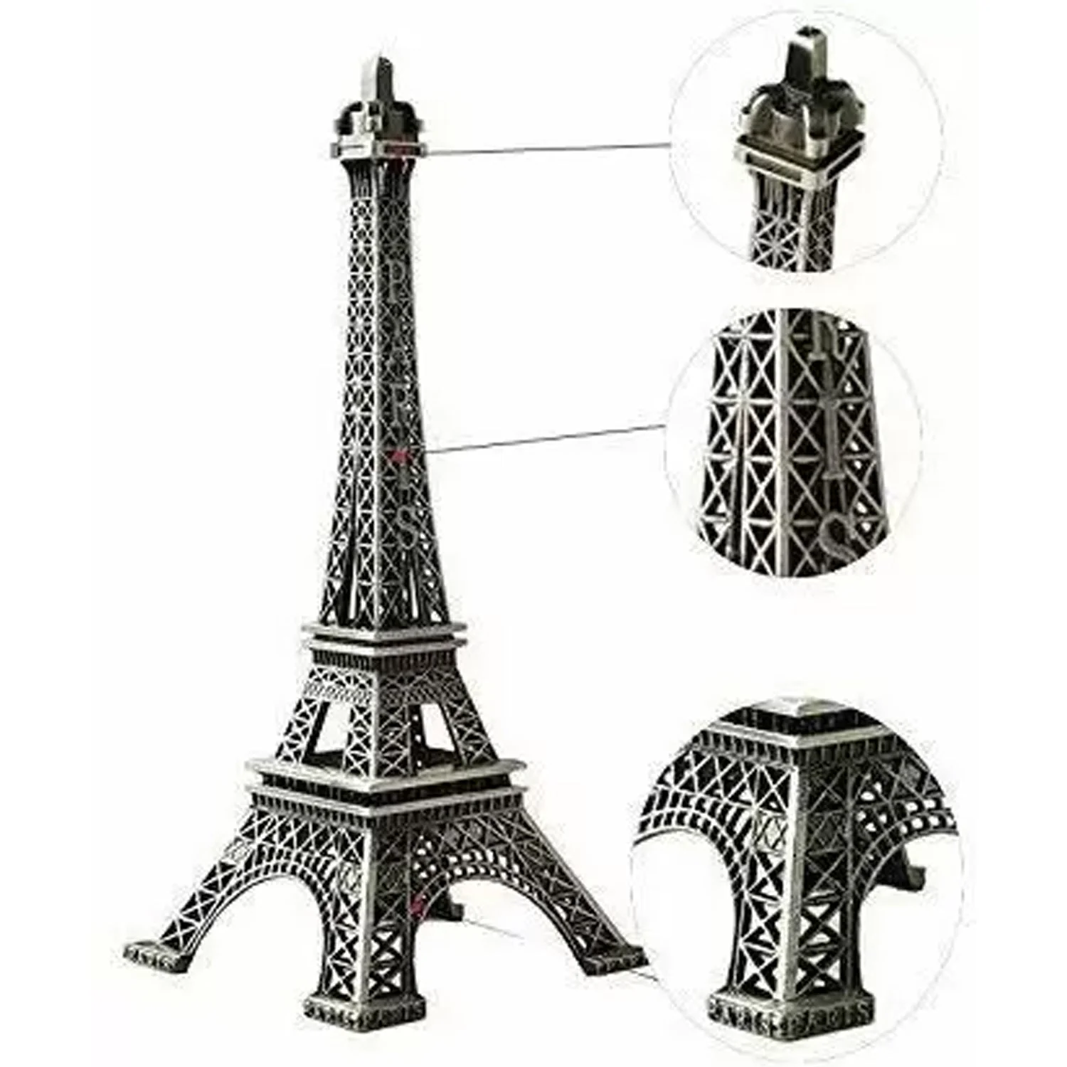 4733 Antique Finish 3D Metal Paris Eiffel Tower Metal Craft Famous Landmark Building Metal Statue, Cabinet, Office, Gifts Decorative Showpiece. - Image 3