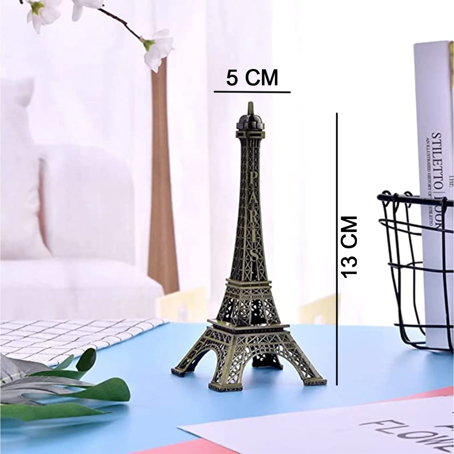 4733 Antique Finish 3D Metal Paris Eiffel Tower Metal Craft Famous Landmark Building Metal Statue, Cabinet, Office, Gifts Decorative Showpiece. - Image 5