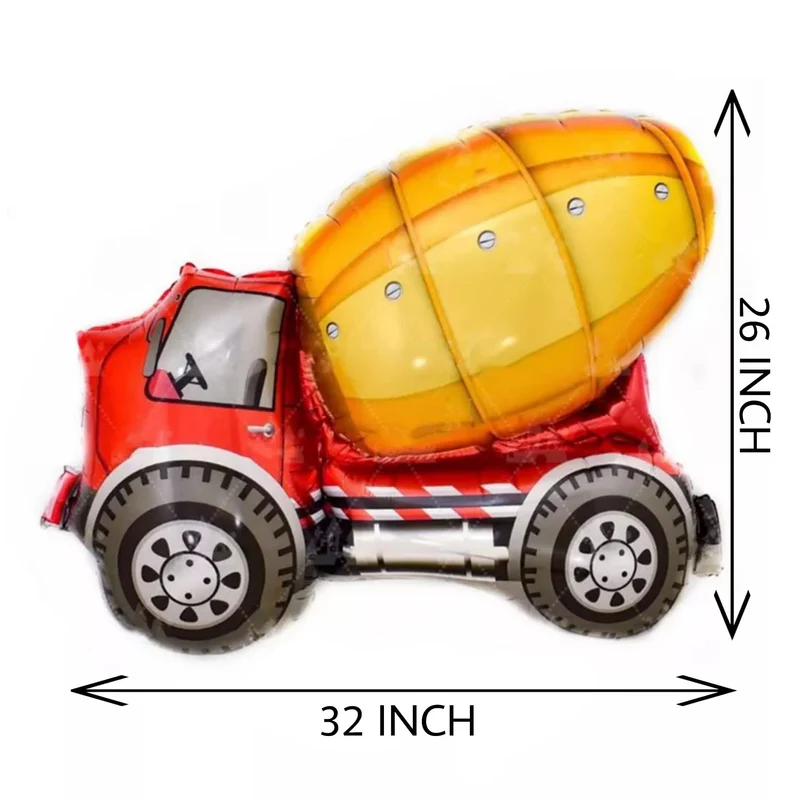 4D Concrete Truck Vehicle Shape Foil Balloon (Multicolor)(Pack of 1) - Image 2