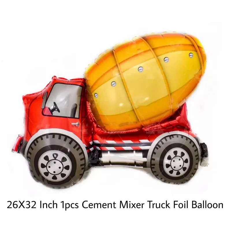 4D Concrete Truck Vehicle Shape Foil Balloon (Multicolor)(Pack of 1) - Image 3