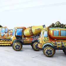 4D Concrete Truck Vehicle Shape Foil Balloon (Multicolor)(Pack of 1) - Image 4