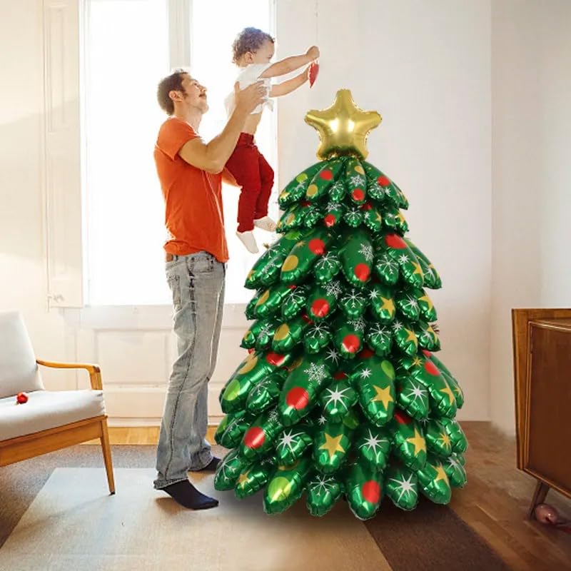 51-inch Tall Star topped Christmas Tree Foil Balloon - Image 6