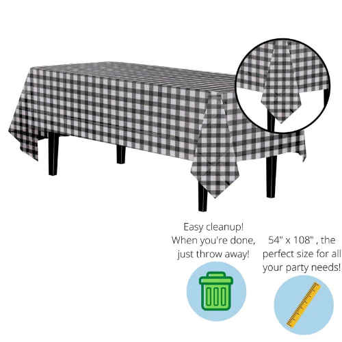 54 x 72 Inch Plastic Disposable Table Cover (Gray) - Image 2
