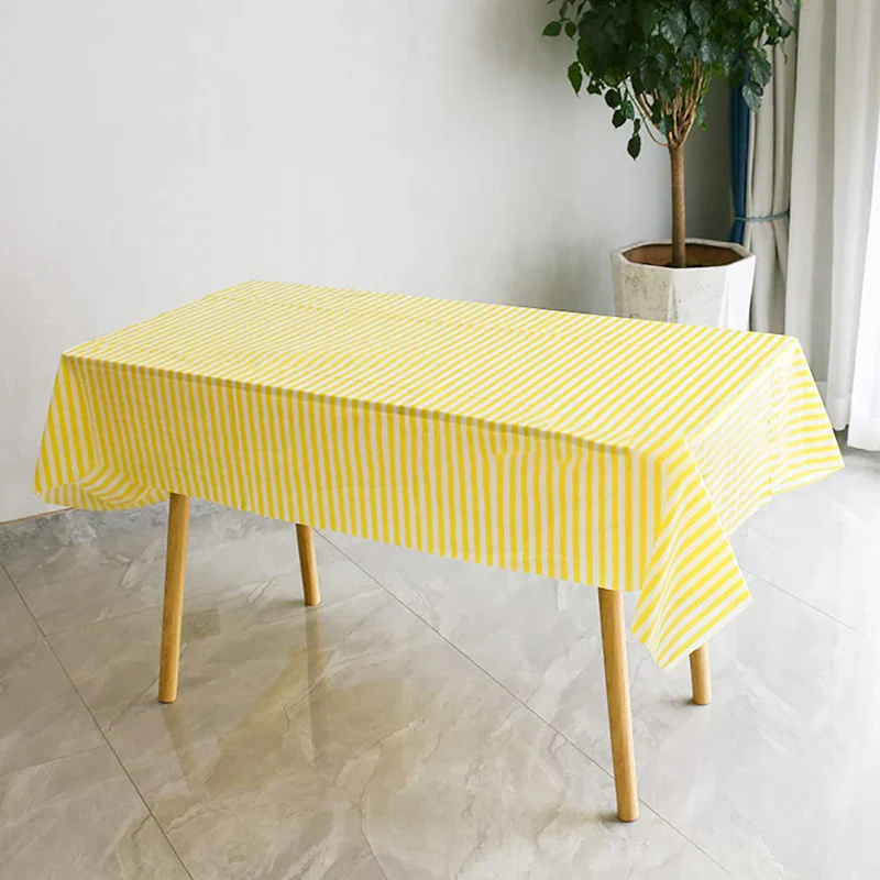 54 x 72 Inch Plastic Disposable Table Cover (Yellow) - Image 3