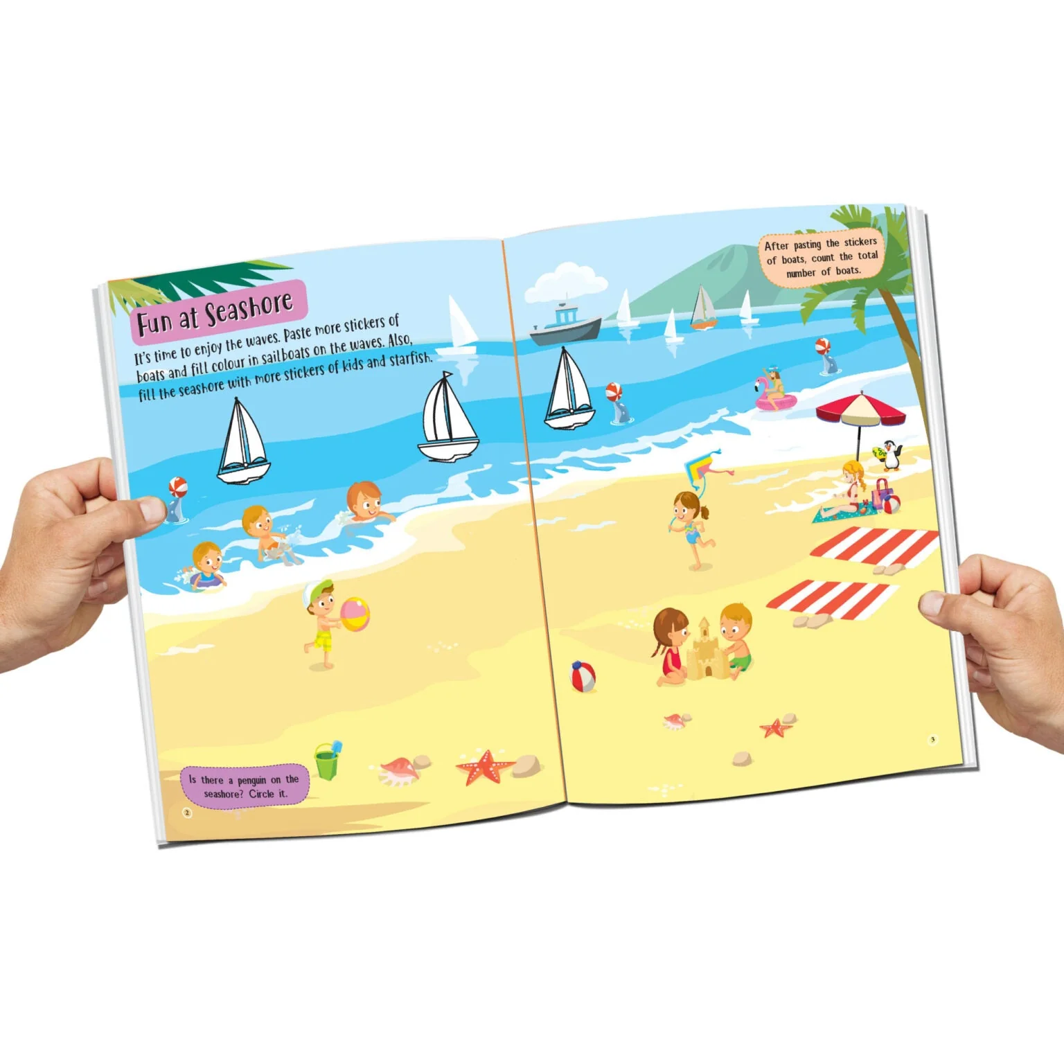 555 Stickers, Sea, Sun and Play Activity & Colouring Book - Image 5