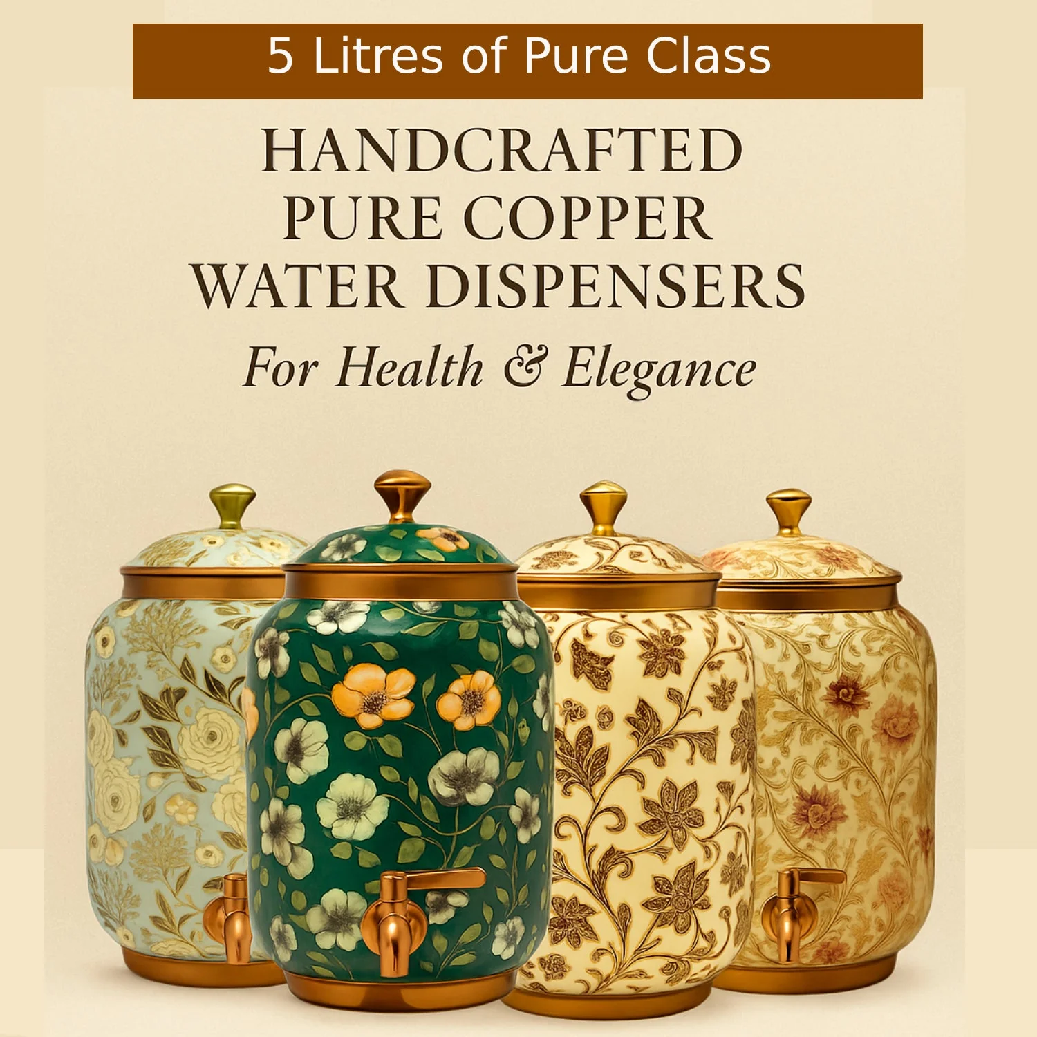5L Pure Copper Water Dispenser with Decorative Coating - Image 14