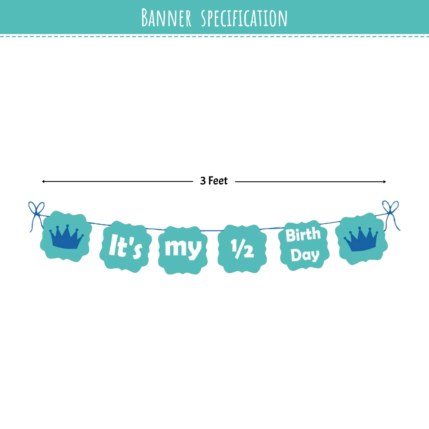 6 month "It's My Half Birthday" decoration for Baby boy - Image 4
