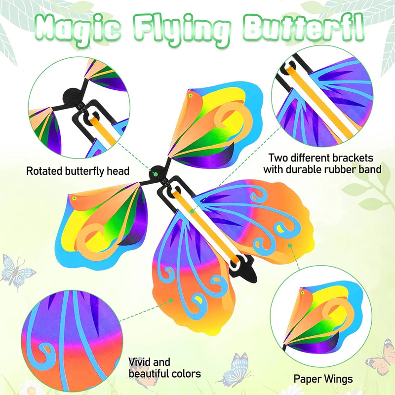 6 Pcs Magic Fairy Flying Butterfly With Blue Color Exploding Box (Pack of 1) - Image 6