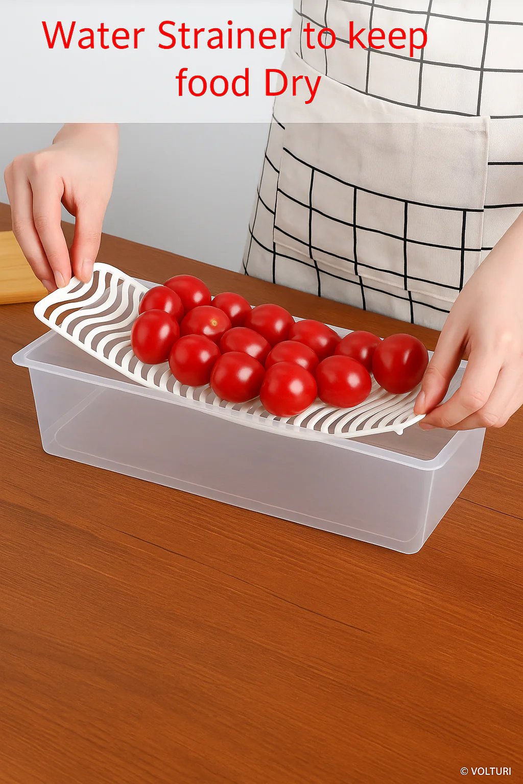 6-Piece Clear Refrigerator Storage Containers with Lids & Removable Strainer Tray – BPA-Free, Multipurpose Kitchen & Fridge Organizer Box Set for Fruits, Vegetables & More - Image 4