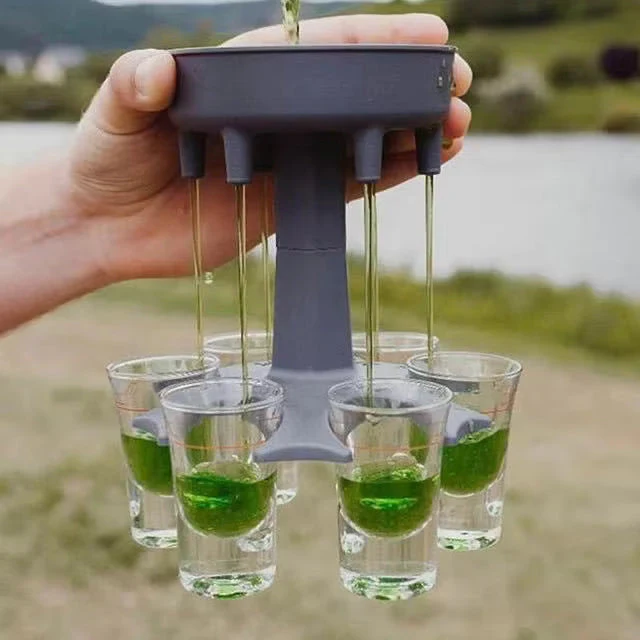 6-Shot Filling Glass Dispenser Portable Cocktail Glass Holder 1 pc - Image 3