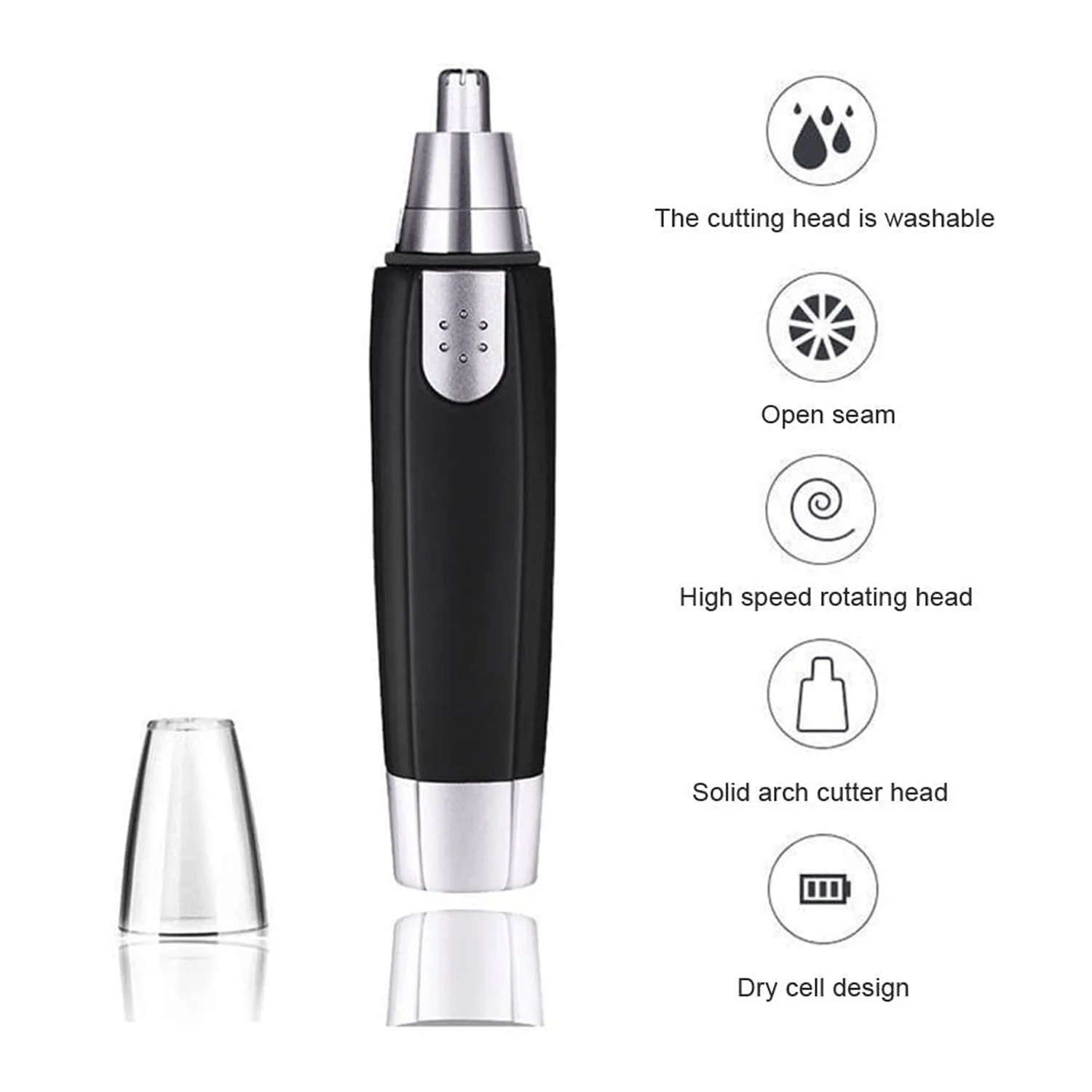 Sharp New Ear and Nose Hair Trimmer Professional Heavy Duty Steel Nose Clipper Battery-Operated. - Image 3