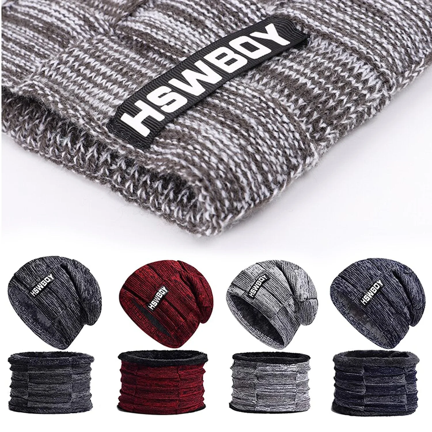 6066 Ultra Soft Unisex Woollen Beanie Cap Plus Muffler Scarf - Image 6