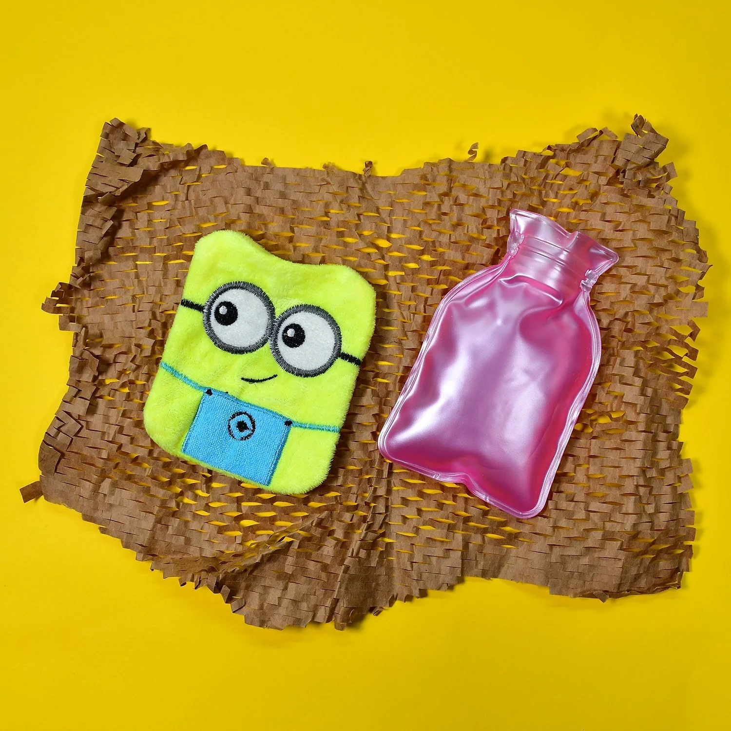 6507 2Eye Minions small Hot Water Bag with Cover for Pain Relief, Neck, Shoulder Pain and Hand, Feet Warmer, Menstrual Cramps. - Image 4