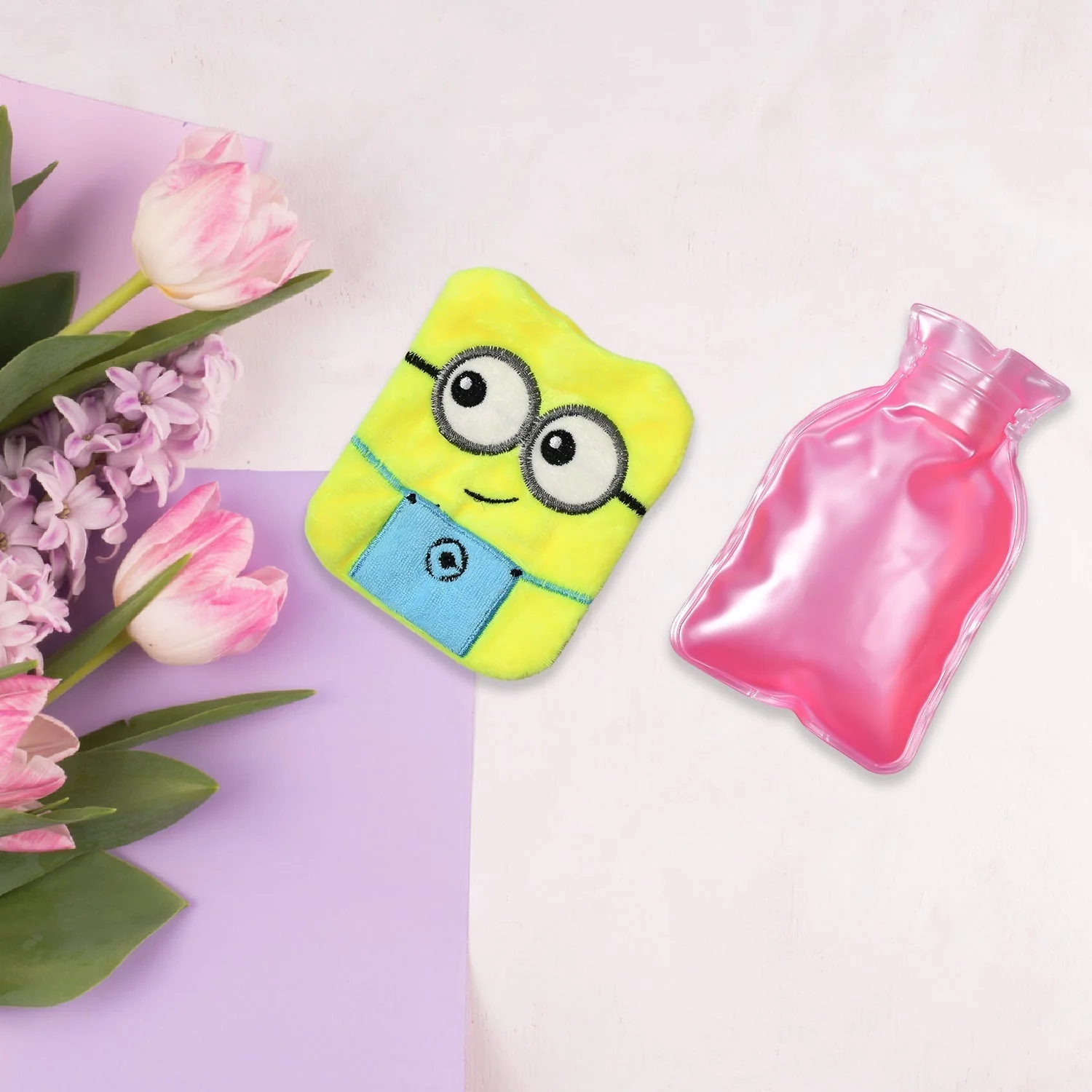 6507 2Eye Minions small Hot Water Bag with Cover for Pain Relief, Neck, Shoulder Pain and Hand, Feet Warmer, Menstrual Cramps. - Image 7