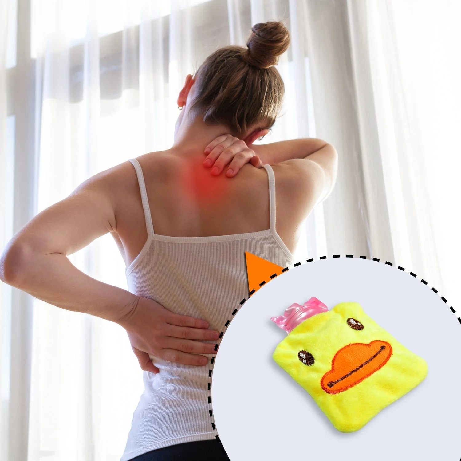 6511 Yellow Duck small Hot Water Bag with Cover for Pain Relief, Neck, Shoulder Pain and Hand, Feet Warmer, Menstrual Cramps. - Image 3