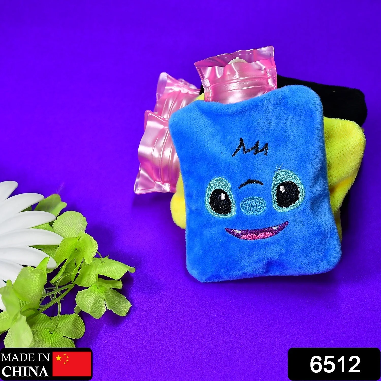 6512 Blue Stitch small Hot Water Bag with Cover for Pain Relief, Neck, Shoulder Pain and Hand, Feet Warmer, Menstrual Cramps. - Image 2