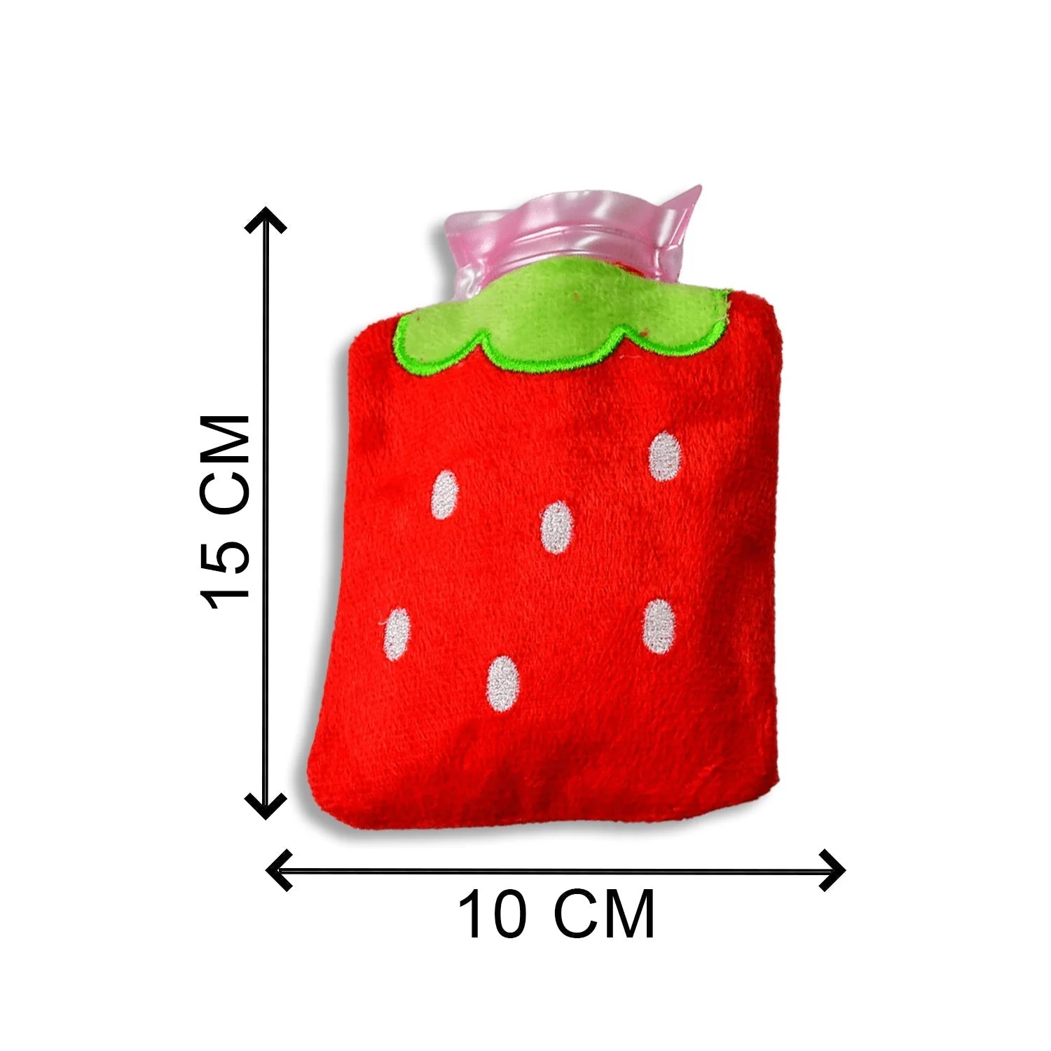 6516 Strawberry small Hot Water Bag with Cover for Pain Relief, Neck, Shoulder Pain and Hand, Feet Warmer, Menstrual Cramps. - Image 5