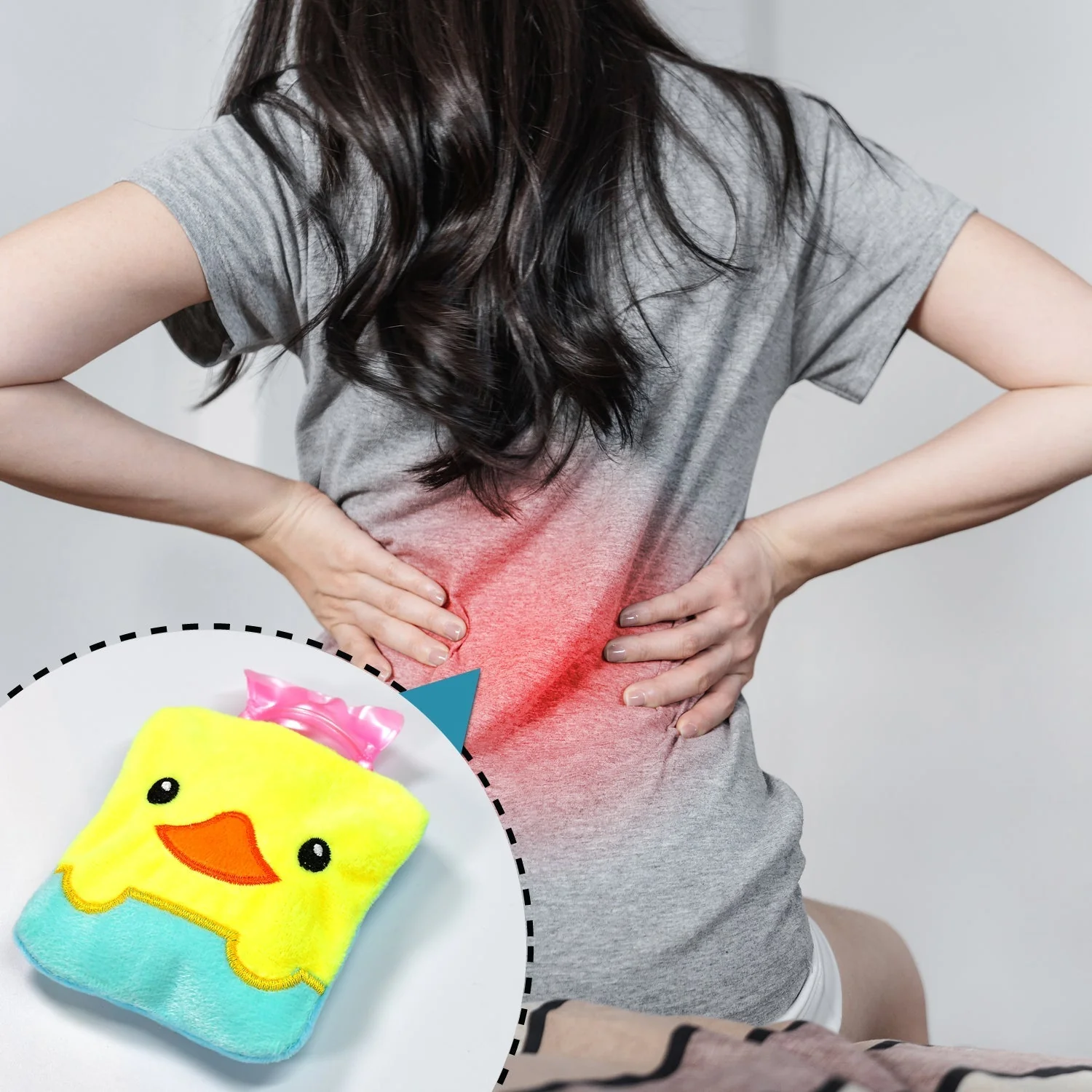 6524 Yellow Duck design small Hot Water Bag with Cover for Pain Relief, Neck, Shoulder Pain and Hand, Feet Warmer, Menstrual Cramps. - Image 6